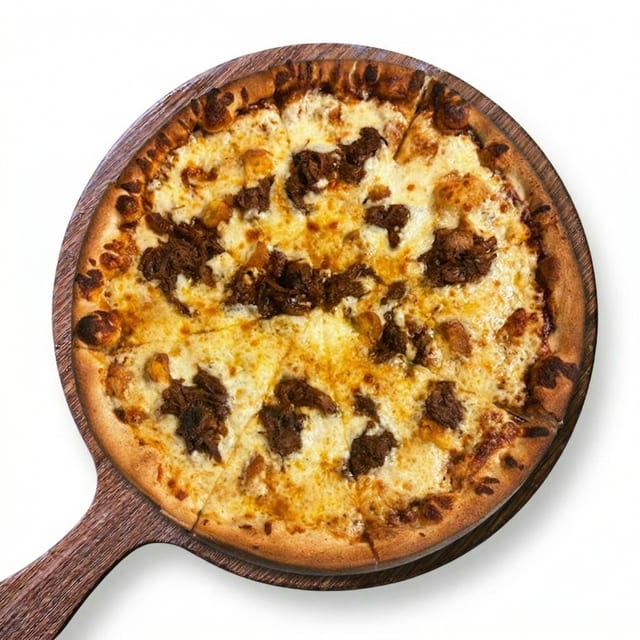 Pulled Pork & Mac & Cheese Pizza.